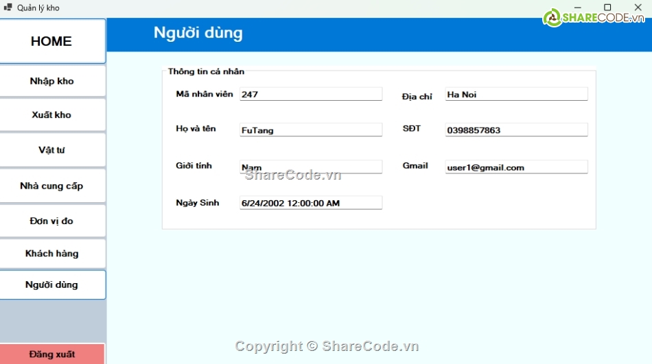 Đồ án C#,Phần mềm quản lý kho,quản lý kho,Full Database,SQL Server,Winform