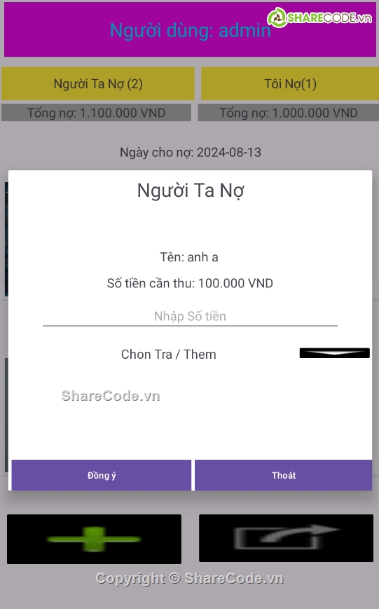 Code đồ án,App Android,java,Java App,Sổ ghi nợ,Code đồ án androi