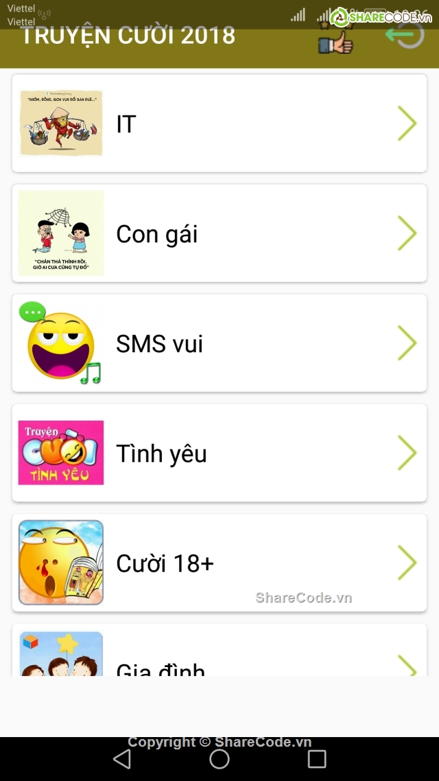 Truyện cười 2018 full code,code android Truyện cười,code truyện cười