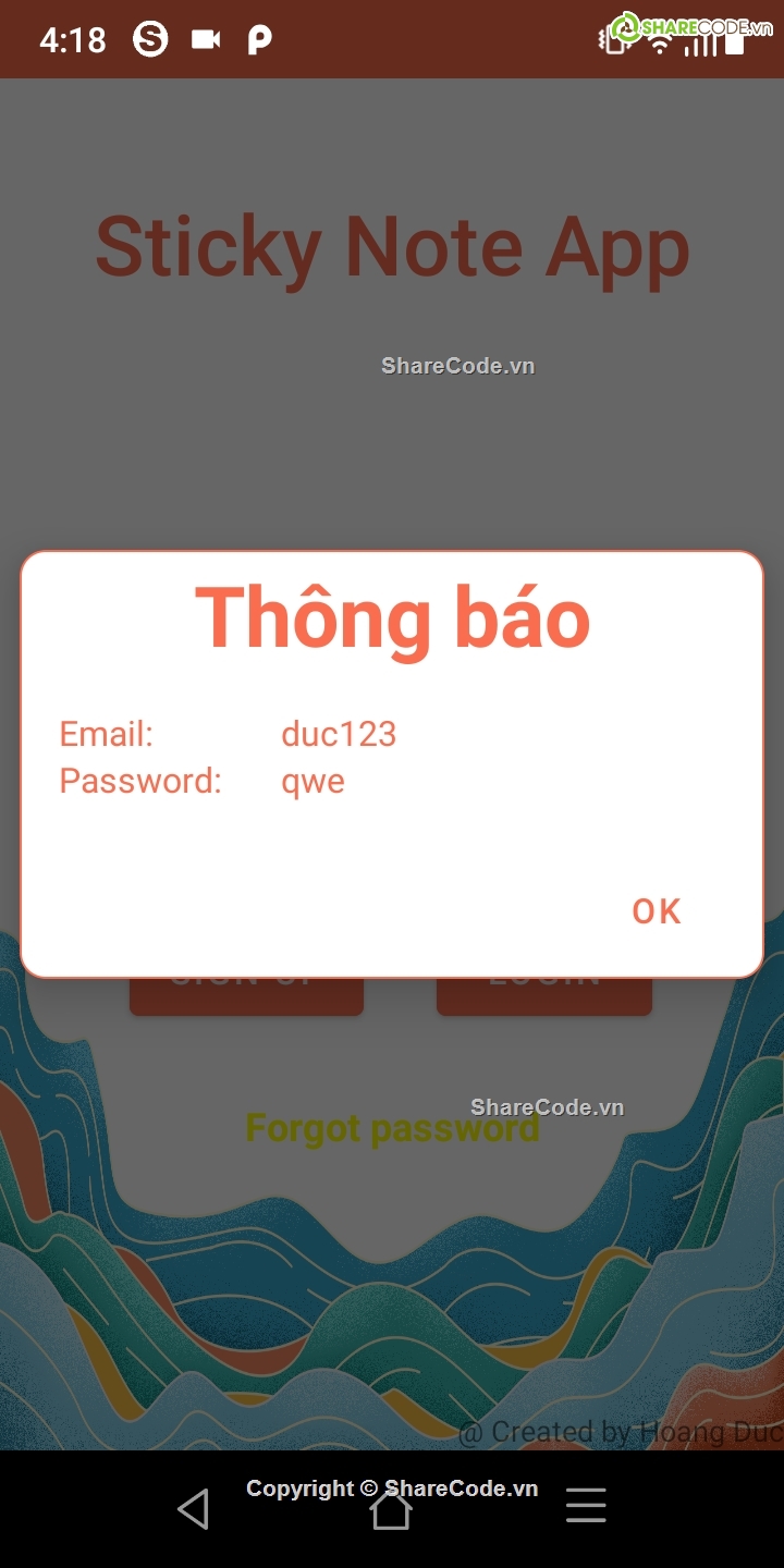 code app ứng dụng ghi chú,ứng dụng note,android ghi chú,Sharecode StikyNote,code StikyNote