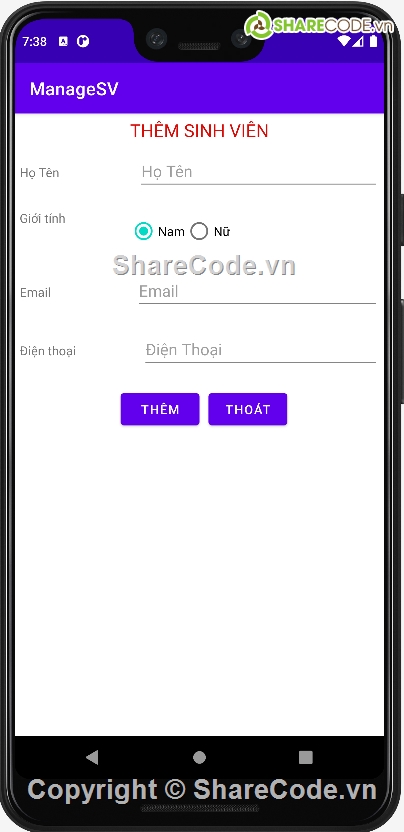 quản lí sinh viên,quản lý sinh viên android,code adr,code android  quản lý sinh viên,Code quản lý sinh viên