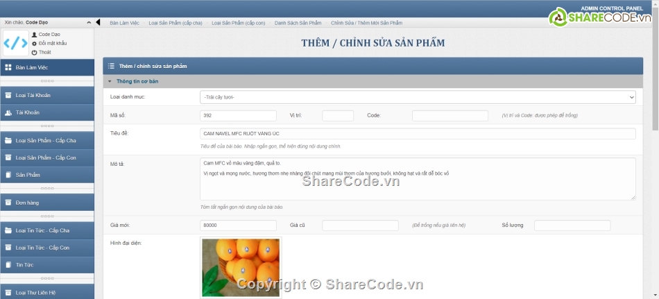 web bán thực phẩm,code bán hoa quả,Code web bán thực phẩm sạch,Code bán trái cây tươi