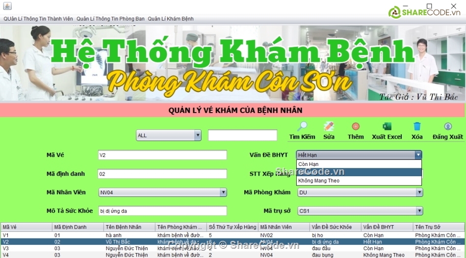 hệ thống khám bệnh,hệ thống quản lí khám bệnh,java swing,đồ án,phần mềm quản lí,java