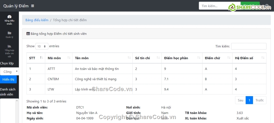 MVC,code quản lý sinh viên,báo cáo,quản lý điểm,quản lý điểm sinh viên,code quản lý điểm học sinh