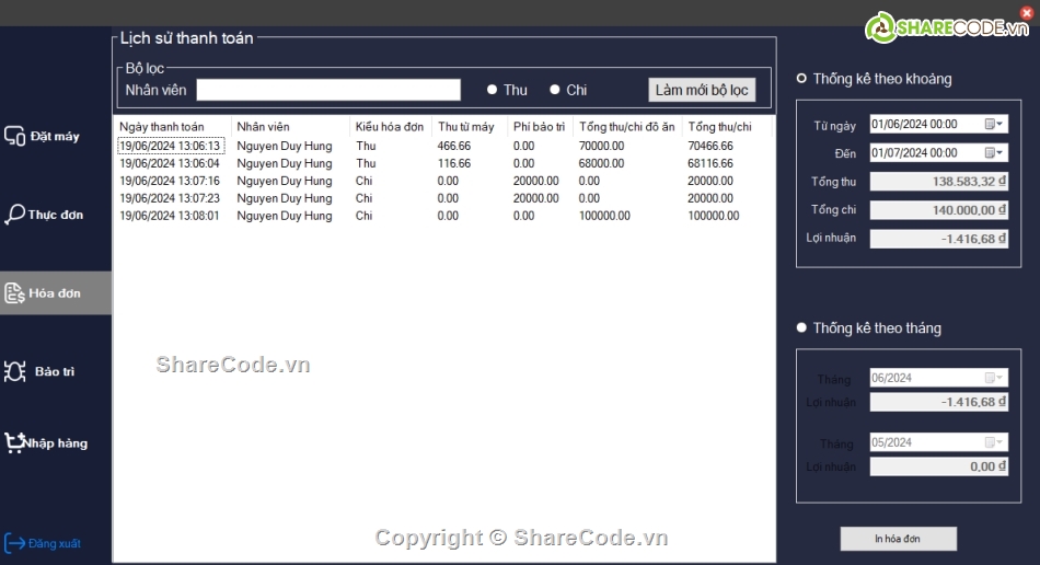 C#,winform,mô hình 3 lớp,quản lý quán net,c# quản lý quán net