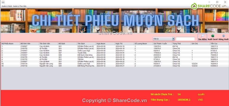 quản lí thư viện,đồ án quản lí thư viện,Java Swing,full code,đồ án,quản lí thư viện bằng java swing