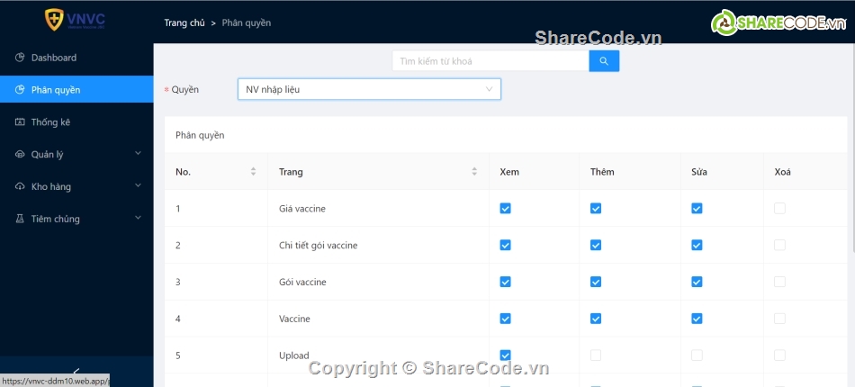 quản lý trung tâm tiêm chủng,web trung tâm tiêm chủng,code trung tâm tiêm chủng,web QL trung tâm tiêm chủng