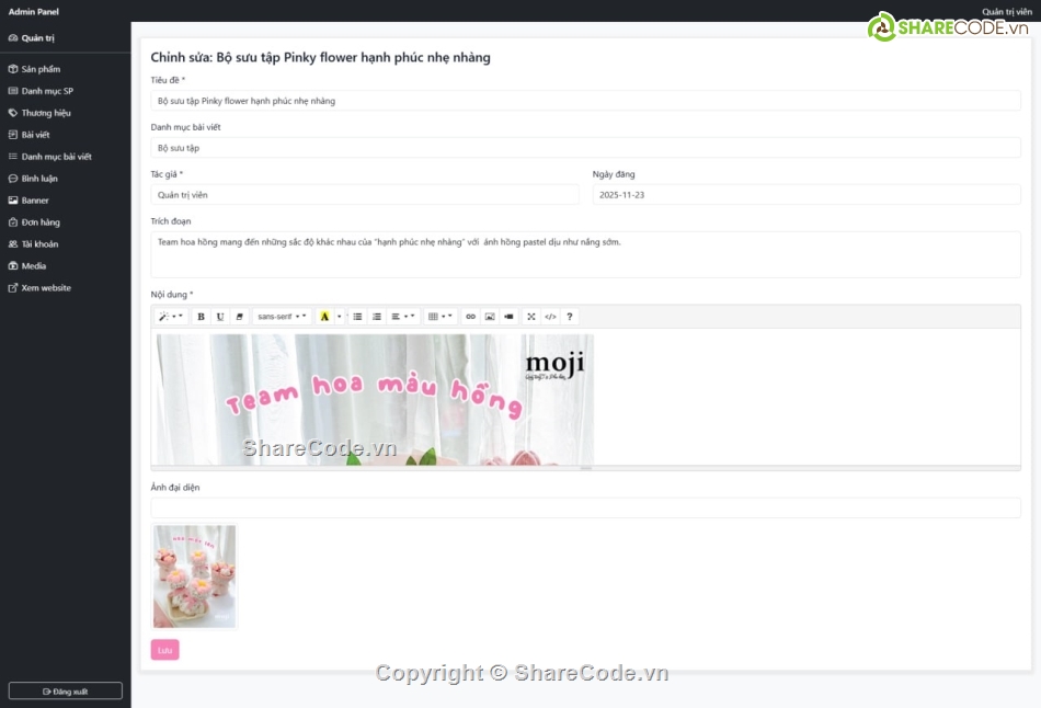 code quản lý cửa hàng,Laravel,quản lý đặt hàng,web đặt hàng