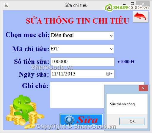 quản lý cá nhân,quản lý chi tiêu cá nhân,chi tiêu cá nhân,share code quản lý lương,quản lý tiền tiết kiệm,quản lý thu chi