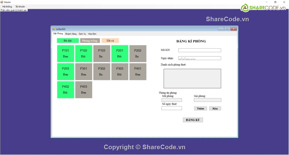 Code quản lý,quản lý khách sạn C#,quản lý khách sạn winform .net,quản lý đặt phòng khách sạn