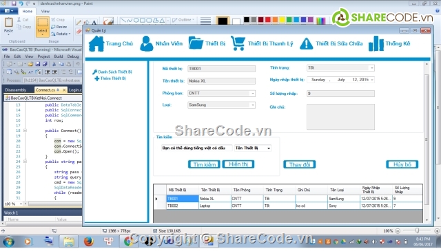 quản lý thiết bị,quản lý nhân viên,Đồ án quản lý,thống kê thiết bị