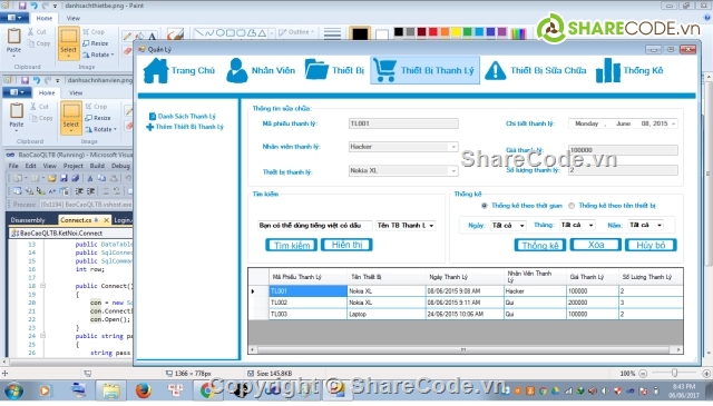 quản lý thiết bị,quản lý nhân viên,Đồ án quản lý,thống kê thiết bị