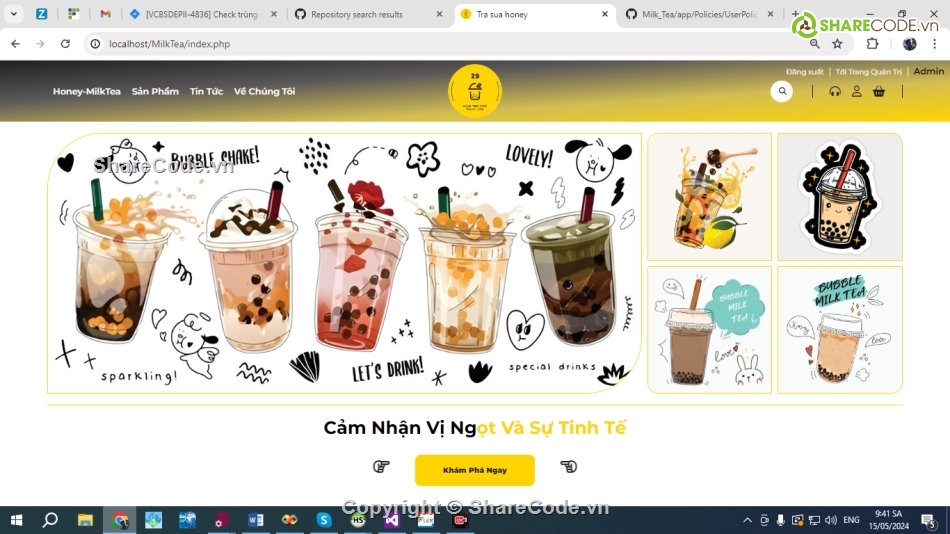 Đồ án bán trà sữa,Đồ án bán trà sữa php,source code bán trà sữa,trà sữa php,đồ án php