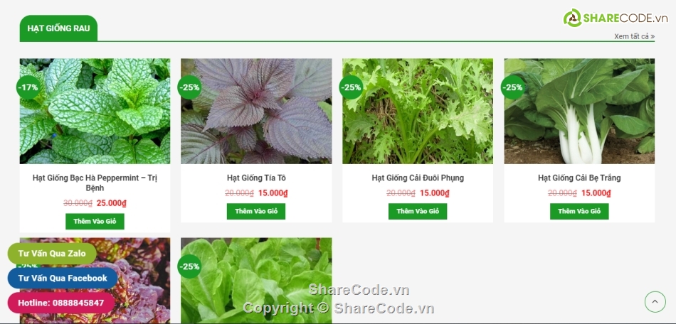 code web ẩm thực,code bán hàng thực phẩm,code web siêu thị,web bán hạt giống,website cây giống
