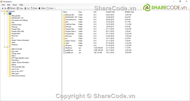 file explorer,windows explorer c#,windows explorer,full code windows explorer,code quản lí file c#,duyệt thư mục c#