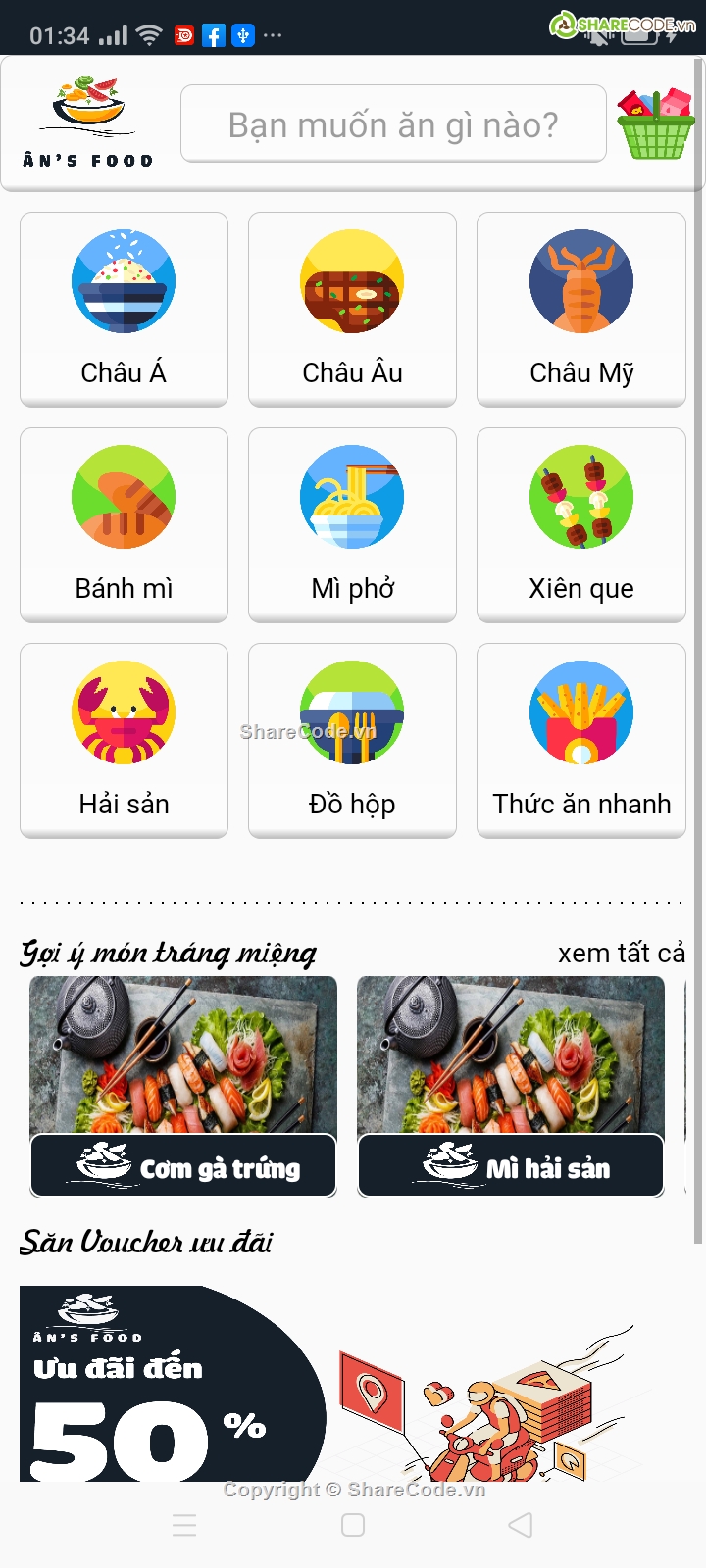 code dự án,android studio,app mobile android,Code Đặt hàng món ăn,Source đặt món ăn,code android món ăn