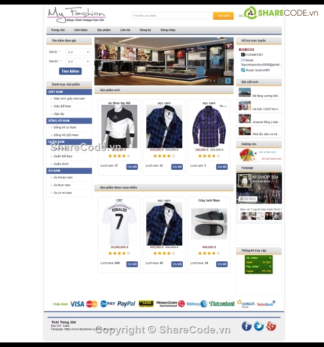 giao diện web,Code web bán hàng,website bán hàng php,web thời trang,web bán quần áo