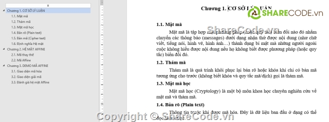 mật mã cổ điển,mã hóa afine,phần mềm mã hóa affine,code phần mềm,hệ mã Affine,phần mềm mã hóa Affine