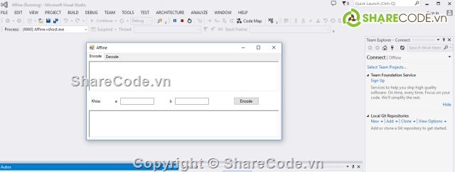 mật mã cổ điển,mã hóa afine,phần mềm mã hóa affine,code phần mềm,hệ mã Affine,phần mềm mã hóa Affine