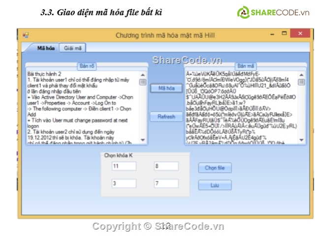 mật mã hill,mã hóa,phần mềm mã  móa,phần mềm mã hóa Hill