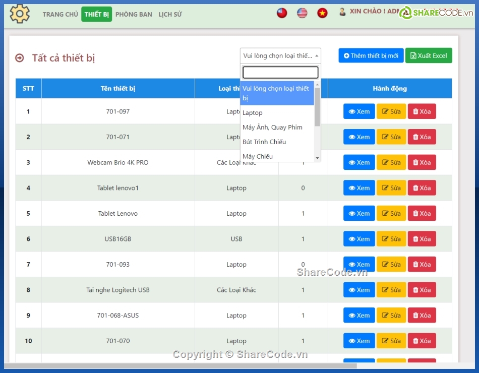 phan mem cho muon thiet bi,muon thiet bi,quan ly thiet bi,quan ly phong ban