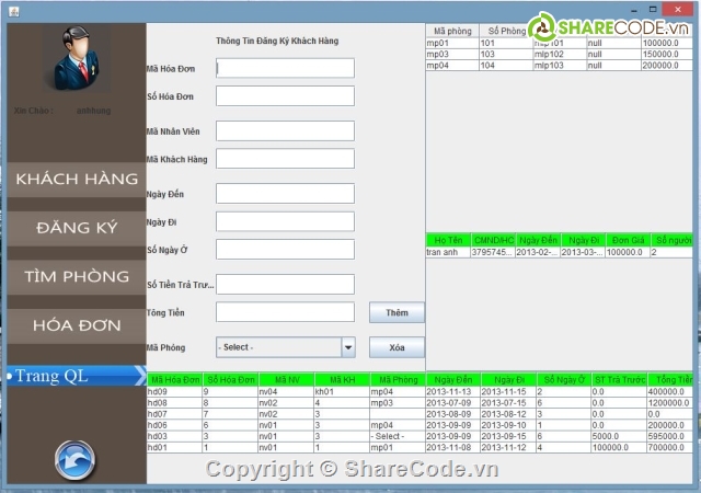 quản lý hành khách,phần mềm quản lý công văn,Code quản lý,Quản lý khách sạn,code quản lý khách sạn