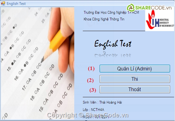 Trắc nghiệm,phân mềm quản lý,thi trắc nghiệm,code thi trắc nghiệm,quản lý và thi trác nghiệm,quản lý học sinh