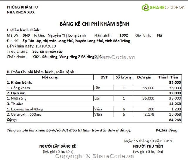 Phòng khám,Phòng mạch,tư nhân,nha khoa,răng,Source code