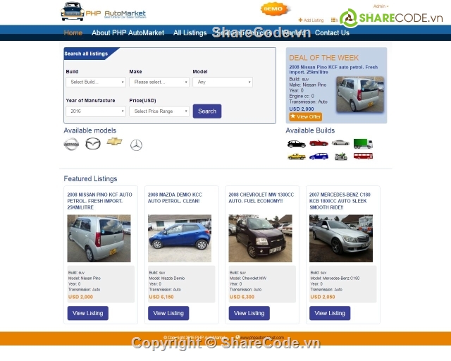 Full code bán xe ô tô,full source code php bán hàng,full source code php bán xe ô tô,automarket-car