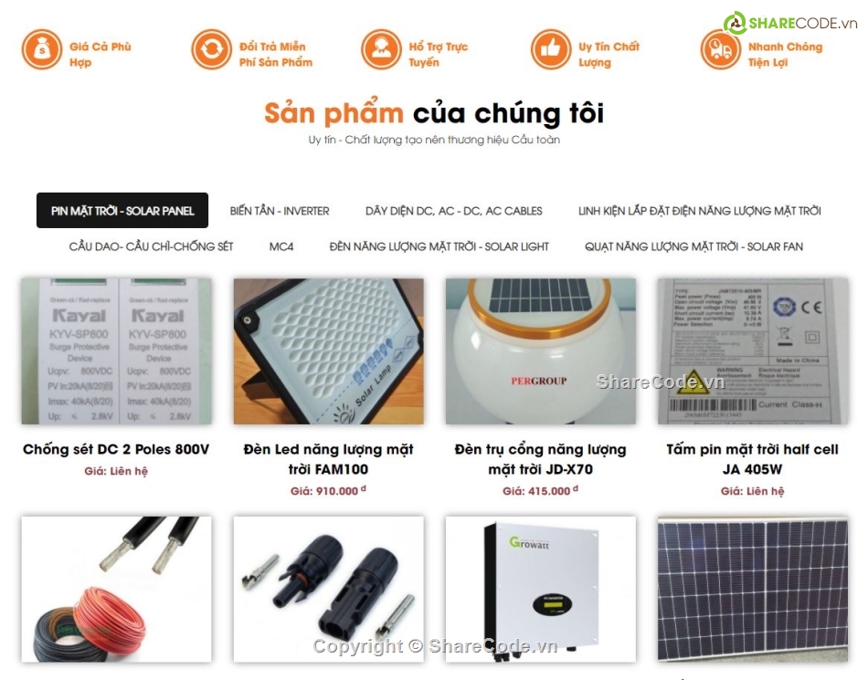 website điện mặt trời,website năng lượng điện,website quạt năng lượng mặt trời,website thương mại tích hợp giỏ hàng,website giải pháp điện mặt trời