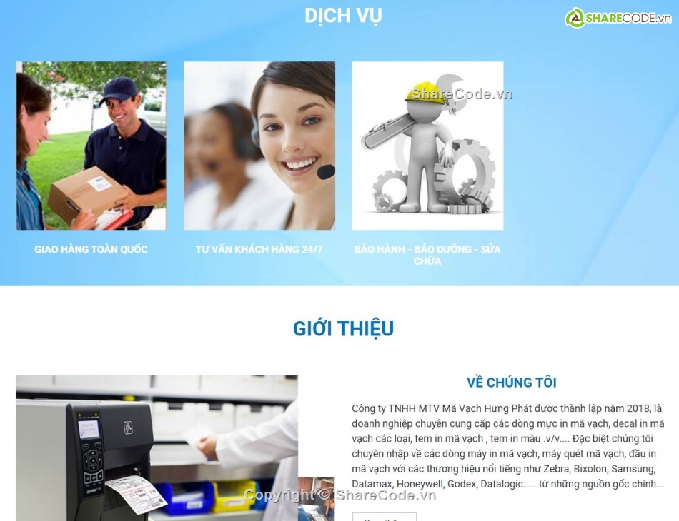 Full code website in mã vạch,webstie máy in mã vạch,website đầu in,website chuẩn seo,hỗ trợ responsive,full code website php