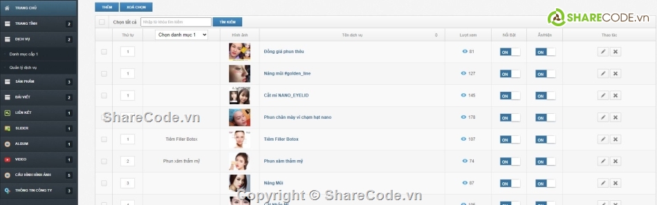 website dịch vụ làm đẹp,website mỹ phẩm,website mỹ phẩm php,website chăm sóc sắc đẹp,website làm đẹp php,full code php