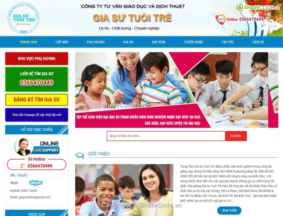 web quản lý học sinh gia sư,website trung tâm gia sư,website quản lý lớp học,website đăng ký làm gia sư,web gia sư chuẩn seo,full code website php