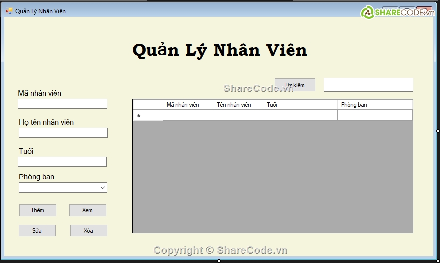 Quản lý nhân sự WCF,quản lý nhân sự C#,Code quản lý nhân sự visual studio,Code quản lý nhân viên WCF