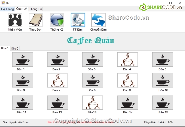 quản lý cà phê,quản lý coffe,quản lý cafe,quản lý quán nước,Quản Lý Quán Cafee