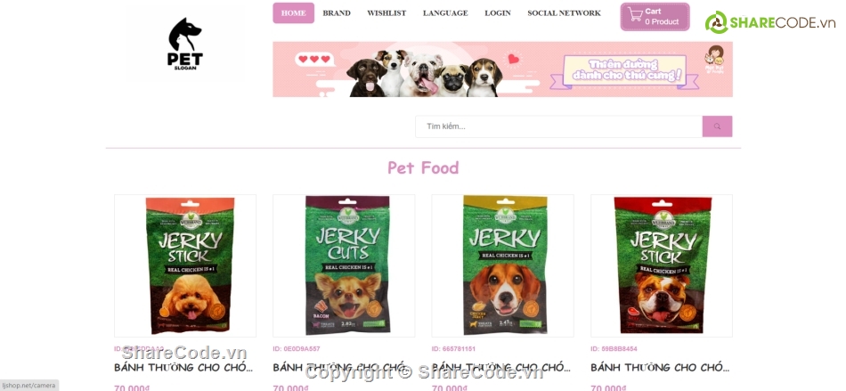 website bán thức ăn thú cưng,code website phụ kiện thú cưng,web thú cưng,Code web thú cưng php laravel