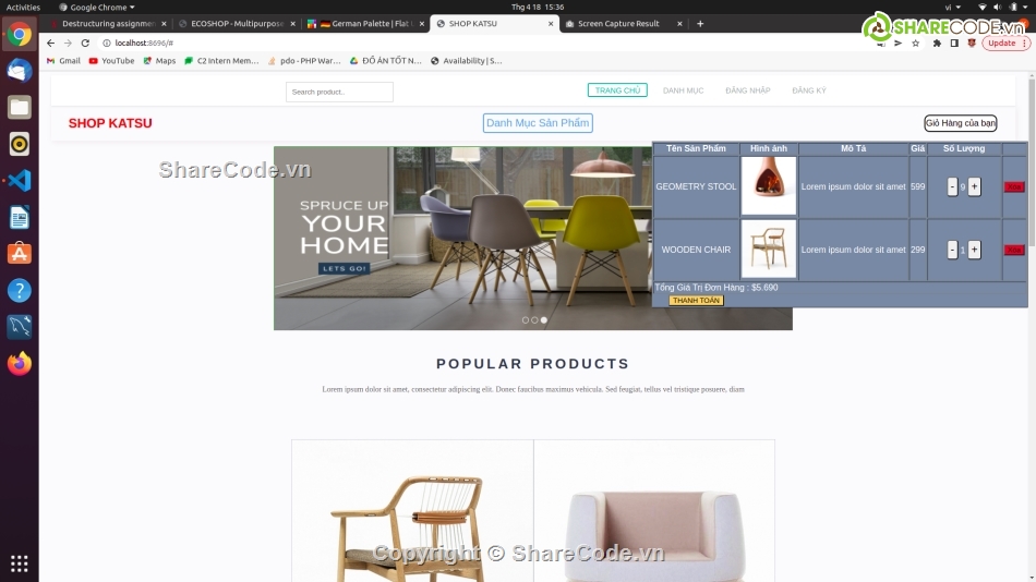 code website bán ghế php laravel,Code bán ghế laravel,web bán nội thất laravel vuejs,Code web bán bàn ghế