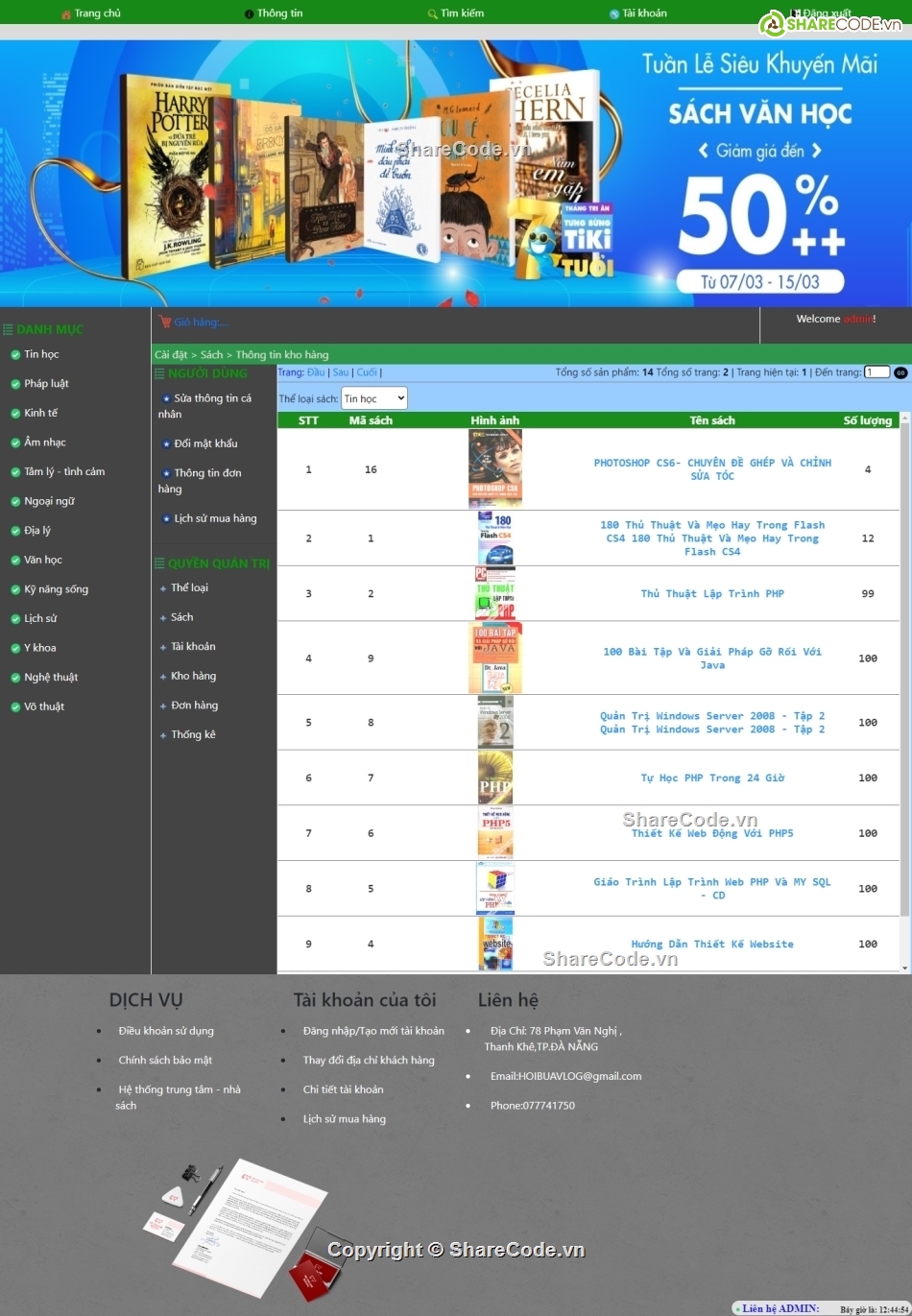 web bán sách php,Code web bán sách php,code web bán sách