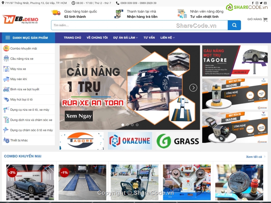 Full code web giá xe nâng,Gara ô tô giá nâng,code web giá xe nâng,Theme bán web xe nâng