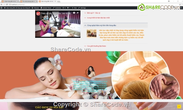 website spa làm đẹp,thẩm mỹ viện spa,Code web spa,web giới thiệu thẩm mỹ viện