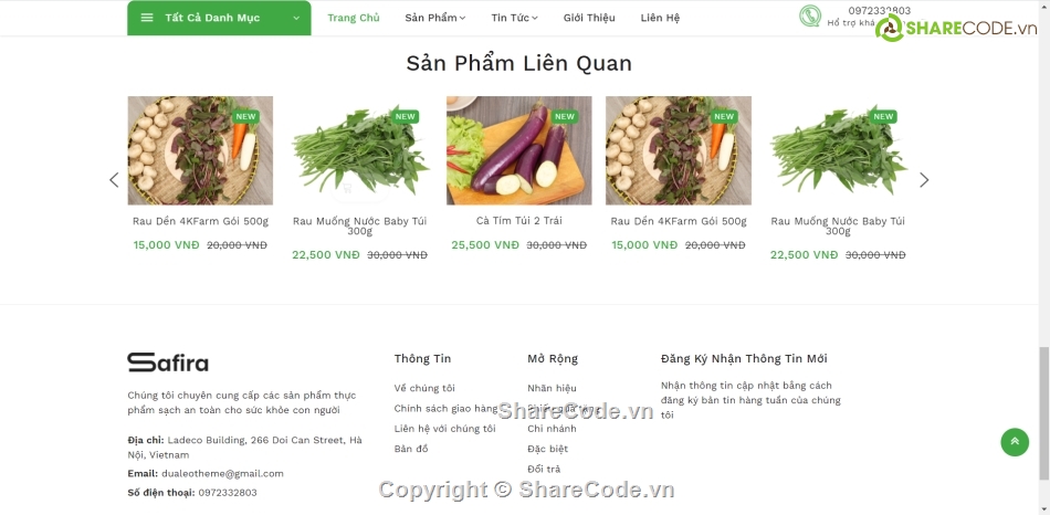 Web TMDT,Ban thuc pham,ban hang,thực phẩm sạch