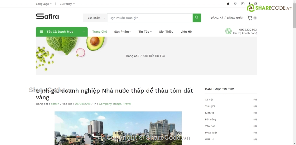 Web TMDT,Ban thuc pham,ban hang,thực phẩm sạch