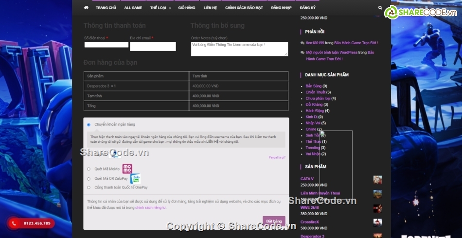 full báo cáo và slide,code wordpress,Full code website bán game,code website bán game