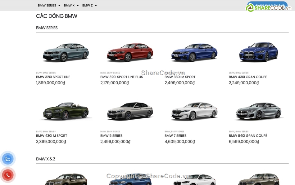 website bán hàng,website ô tô,website ô tô bmw,web ô tô,mẫu website ô tô,website bán hàng ô tô BMW