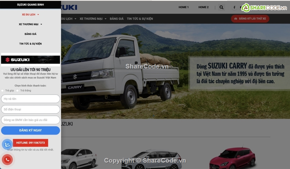 Website bán hàng,bán hàng ô tô,ô tô,Web ô tô,Website bán hàng ô tô,website suzuki