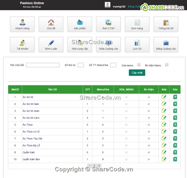 website thời trang,đồ án web asp.net,website bán hàng thời trang,mvc asp.net,website bán quần áo