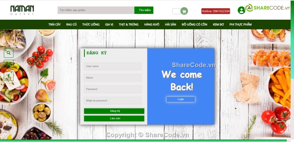 Code website bán  trái cây,Full code website bán trái cây,template website rau củ quả