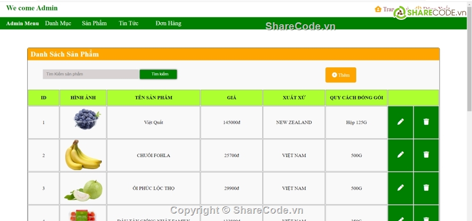 Code website bán  trái cây,Full code website bán trái cây,template website rau củ quả