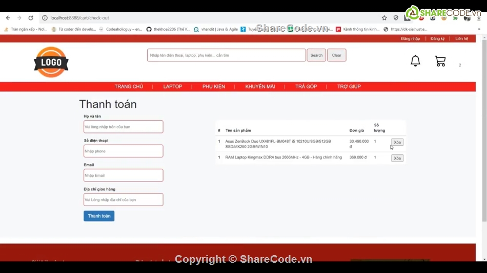 Website Bán Laptop,Code Website Bán Laptop,Website Bán Laptop Spring boot