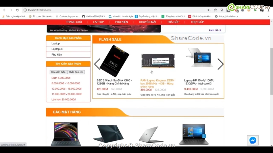 Website Bán Laptop,Code Website Bán Laptop,Website Bán Laptop Spring boot